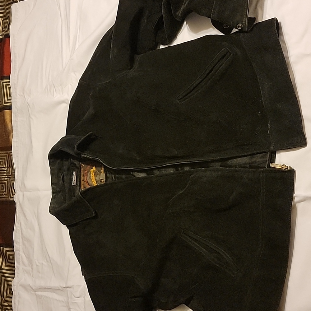 Mens Black Suede Jacket Size XL